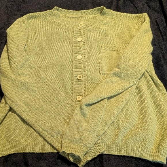 Sage Green Button-Front Cardigan - Picture 1 of 6